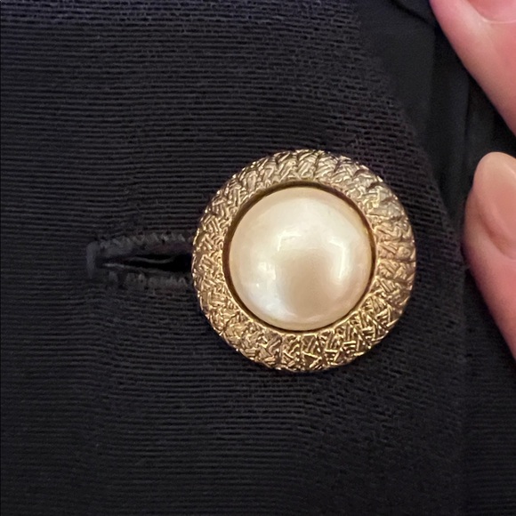 Vintage Cynthia Howie navy pearl button dress - Picture 6 of 16